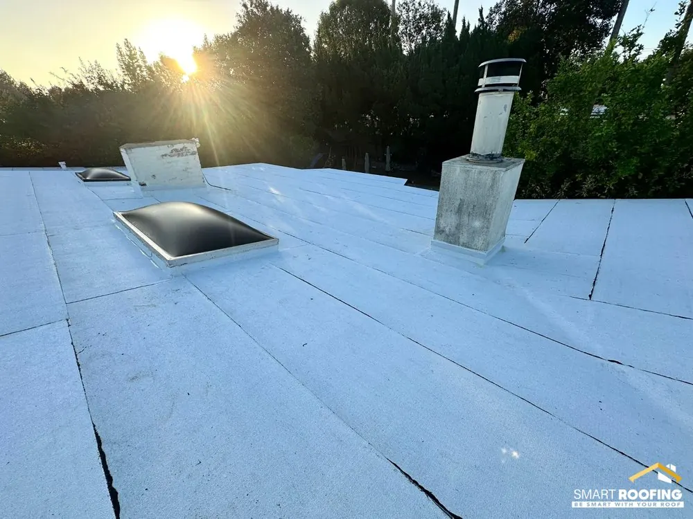 Smart Roofing project - New Flat Roof Installation - Residential Single-Ply Membrane in Los Angeles