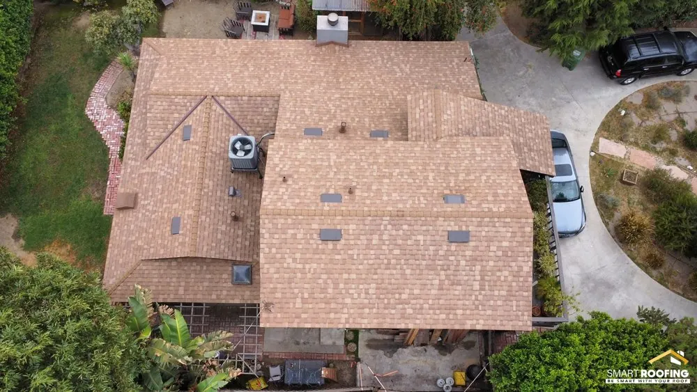 Smart Roofing project - Asphalt Shingle Roof Installation - Aerial Documentation in Los Angeles